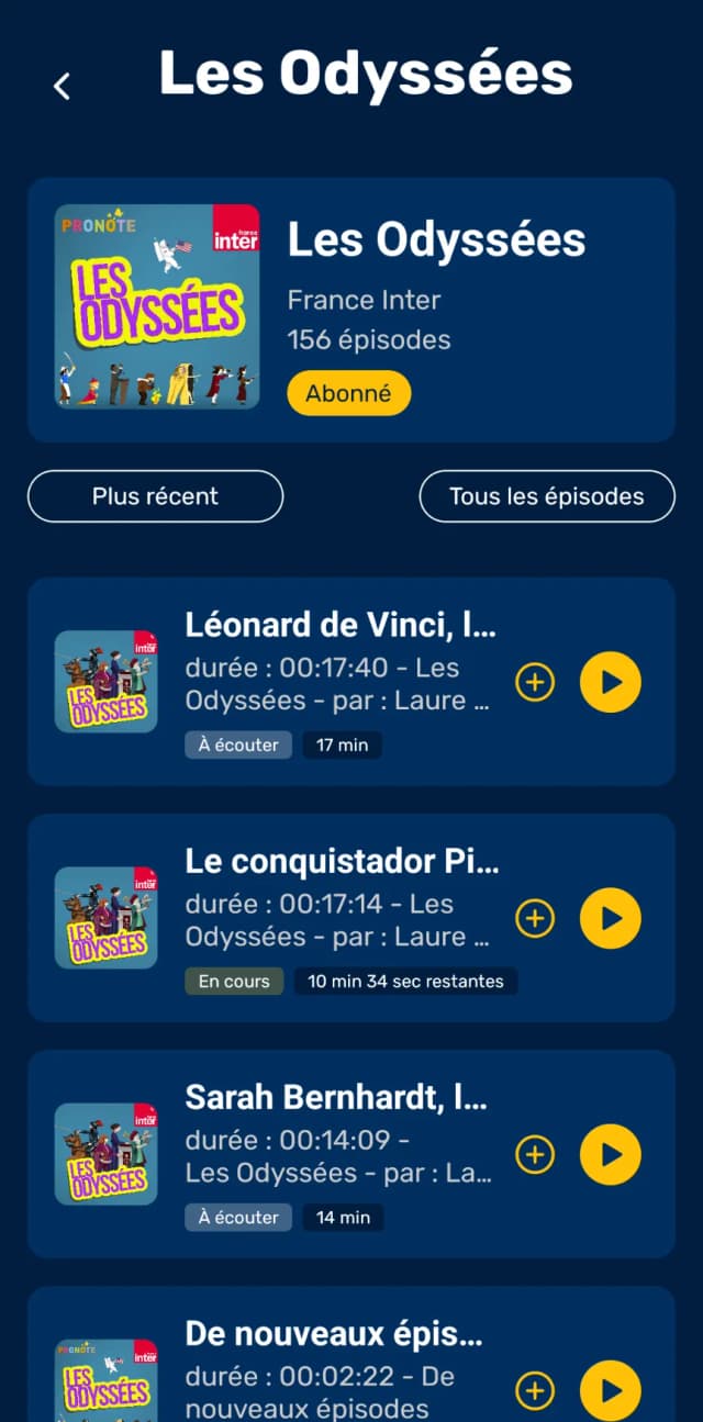 Détail d'un podcast